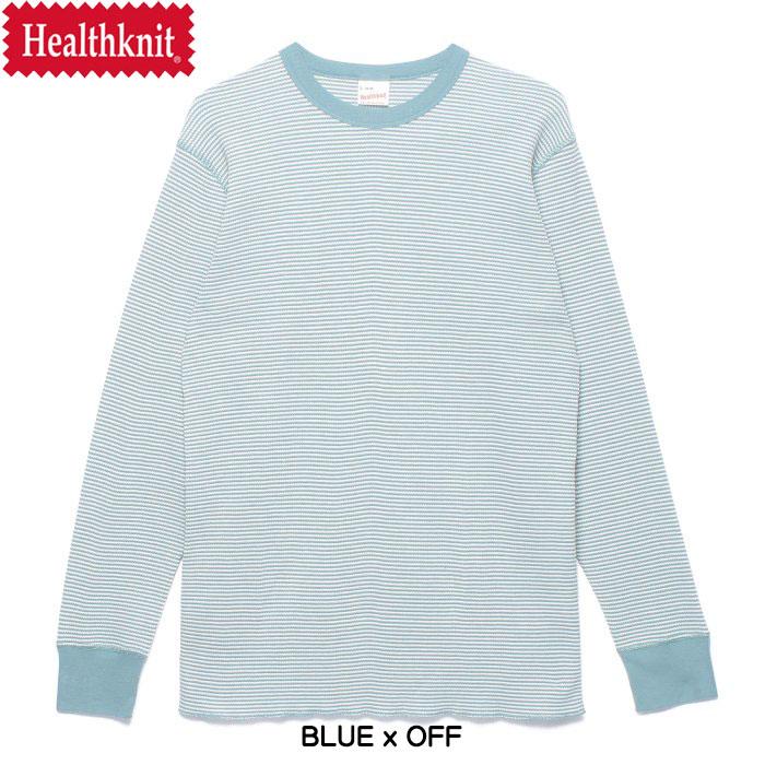 Healthknit ヘルスニット ワッフル 長袖 クルーネックTシャツ