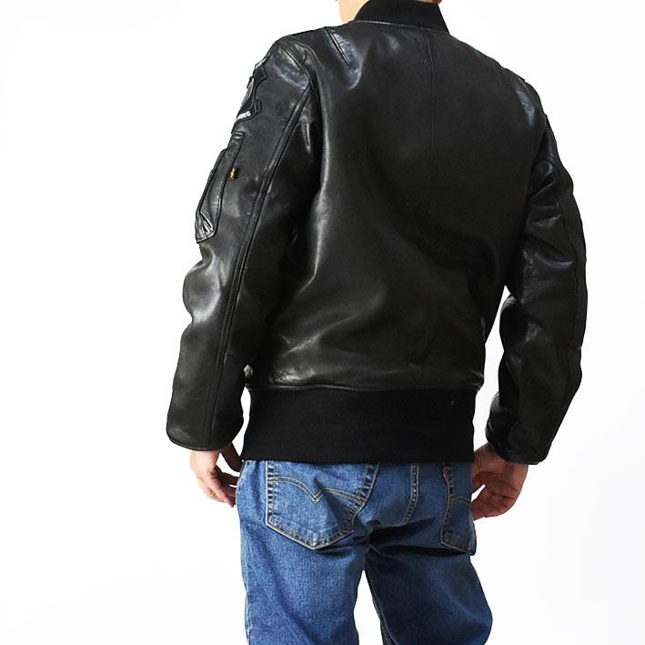 Alpha Industries ALPHA アルファ フルパッチ レザー MA-1 MA1 Alpha Industries ALPHA アルファ フルパッチ レザー MA-1 MA1