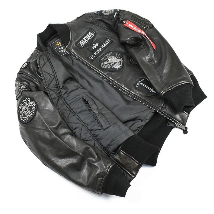 Alpha Industries ALPHA アルファ フルパッチ レザー MA-1 MA1 Alpha Industries ALPHA アルファ フルパッチ レザー MA-1 MA1