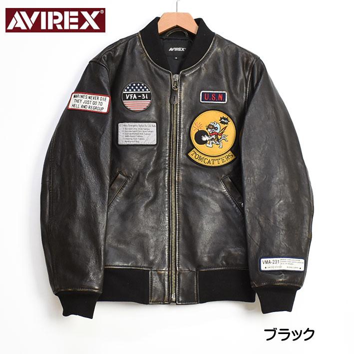 AVIREX アビレックス エイジド レザー ブルゾン トムキャッ AVIREX アビレックス エイジド レザー ブルゾン トムキャッ