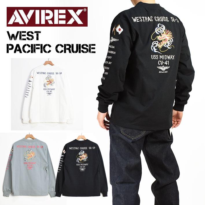 AVIREX セール! アビレックス 刺繍 長袖Tシャツ WEST PACIFIC AVIREX セール! アビレックス 刺繍 長袖Tシャツ WEST PACIFIC