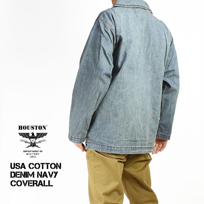 HOUSTON（ヒューストン） USAコットン デニム ネイビー カバーオール