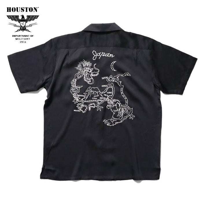 HOUSTON ヒューストン 刺繍 スーベニアシャツ 地図 SOUVENIR