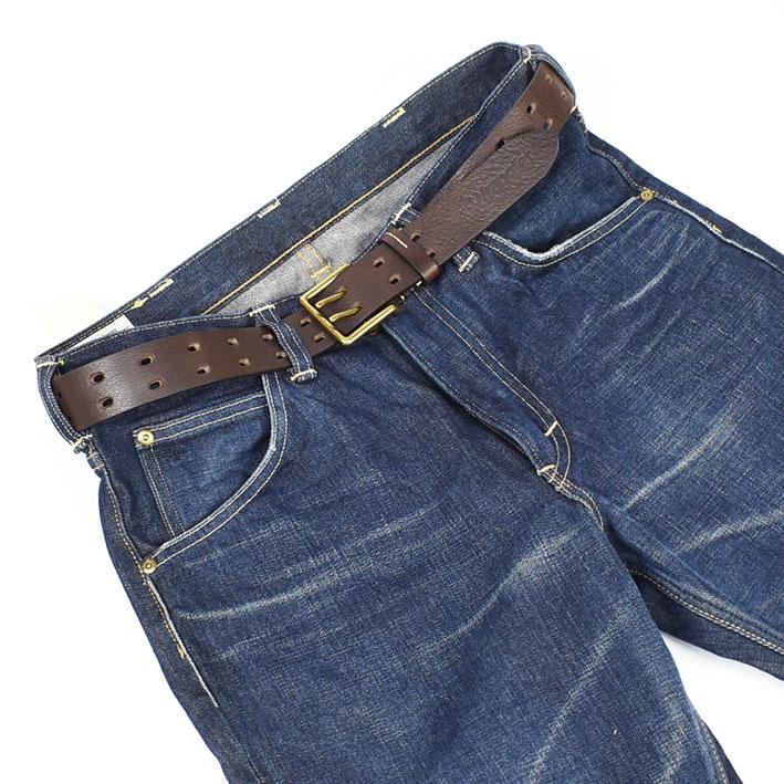 Wrangler ラングラー ダブルピン レザーベルト メンズ