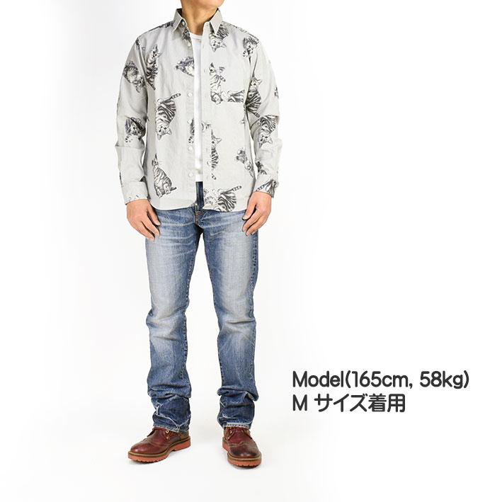 ciaoページ CIAO（チャオ） 長袖シャツ ネコ COTTON LINEN PRINT SHIRTS CAT