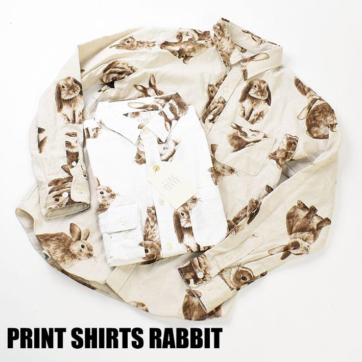CIAO（チャオ） 長袖シャツ ウサギ COTTON LINEN PRINT SHIRTS RABBIT