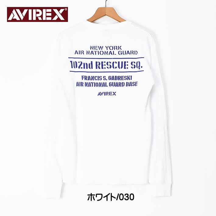 セール！ AVIREX アビレックス ワッフル 長袖Tシャツ N.Y A.N.G NEW YORK AIR NATIONAL GUARD ミリタリー プリントTシャツ メンズ 7833230059｜sanshin｜09