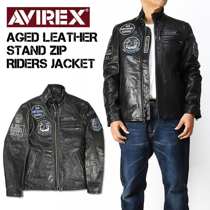 AVIREX アビレックス エイジド レザー スタンドジップ AVIREX アビレックス エイジド レザー スタンドジップ
