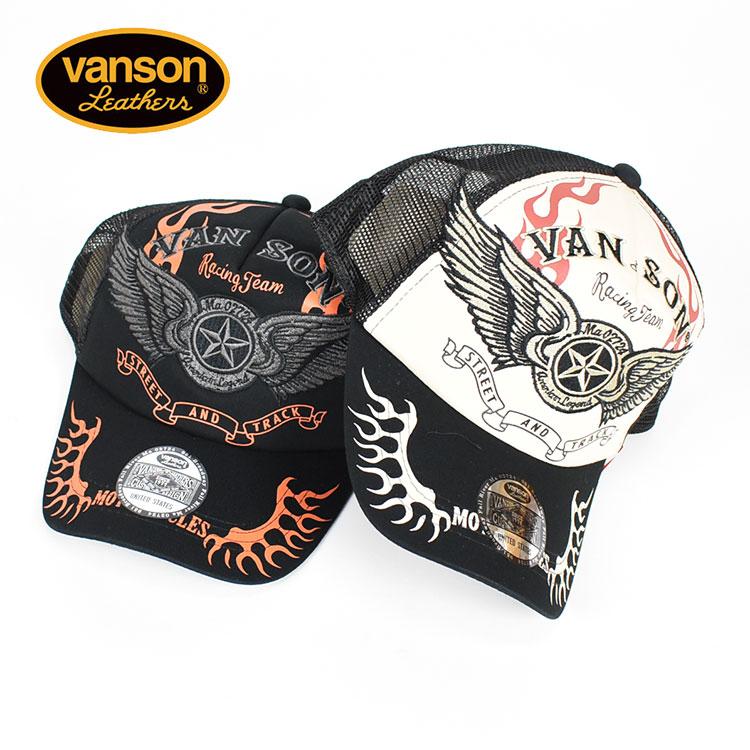 VANSON バンソン 刺繍 メッシュキャップ FLYING STAR 帽子