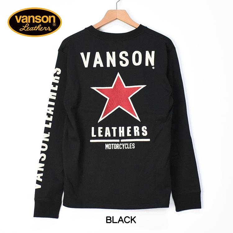 VANSON（バンソン） 長袖Tシャツ ONE STAR ワンスター 刺繍 Tシャツ