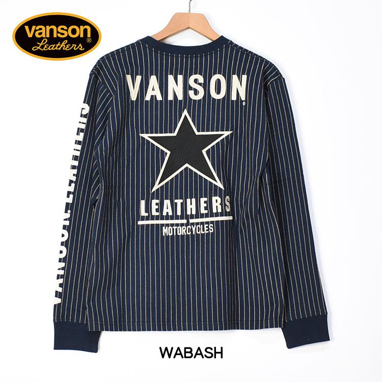 VANSON（バンソン） 長袖Tシャツ ONE STAR ワンスター 刺繍 Tシャツ