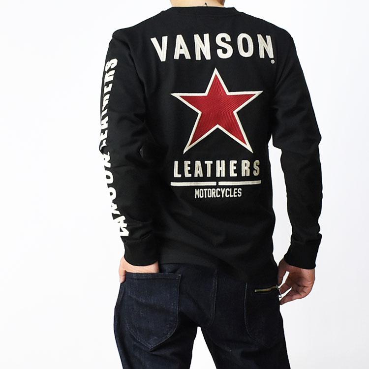 VANSON（バンソン） 長袖Tシャツ ONE STAR ワンスター 刺繍 Tシャツ