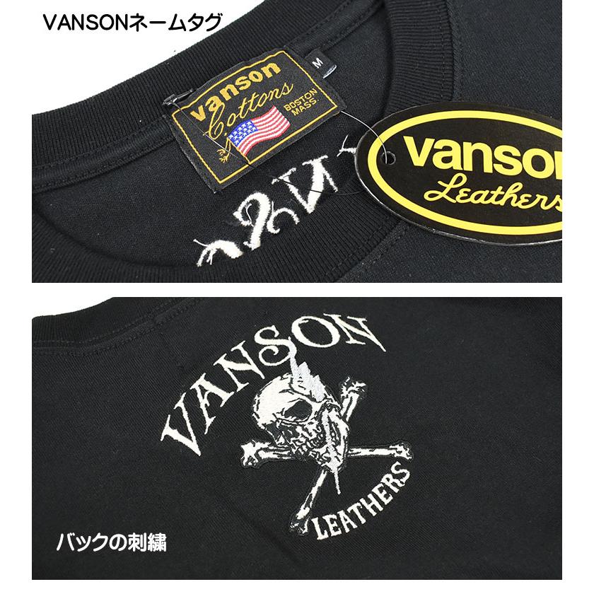 VANSON（バンソン） 長袖Tシャツ CROSS BONE SKULL クロスボーン