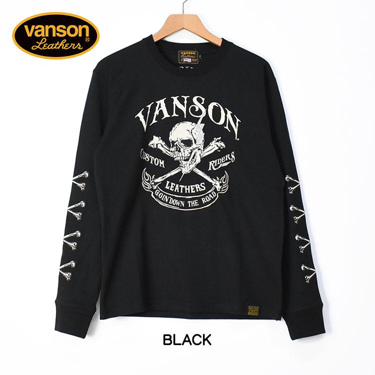 VANSON（バンソン） 長袖Tシャツ CROSS BONE SKULL クロスボーン