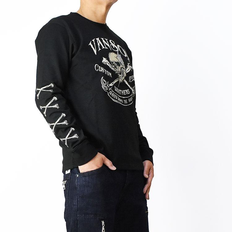 VANSON（バンソン） 長袖Tシャツ CROSS BONE SKULL クロスボーン