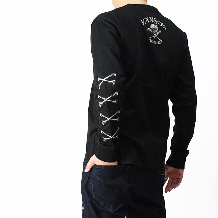 VANSON（バンソン） 長袖Tシャツ CROSS BONE SKULL クロスボーン