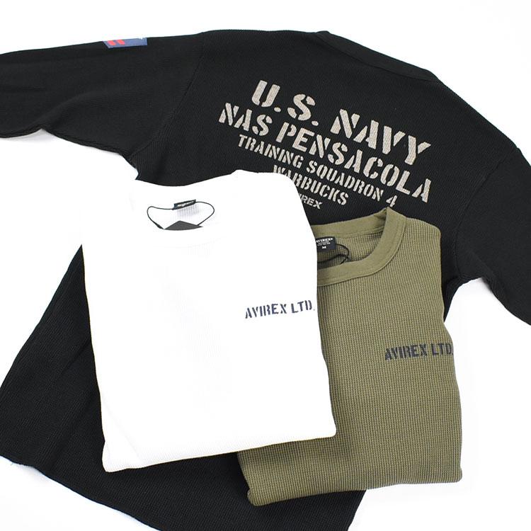 AVIREX（アヴィレックス） アビレックス 長袖 ワッフルTシャツ US NAVY