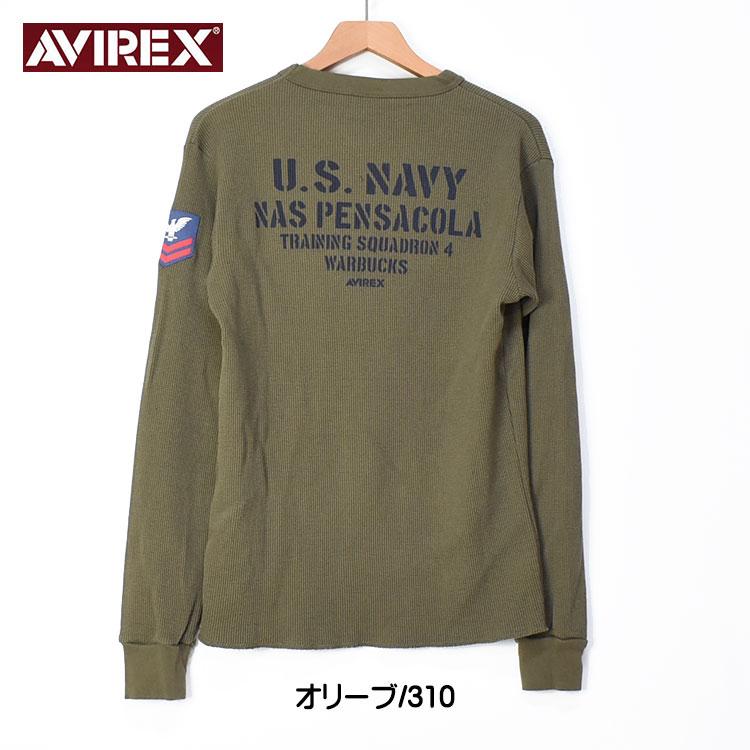 AVIREX（アヴィレックス） アビレックス 長袖 ワッフルTシャツ US NAVY 