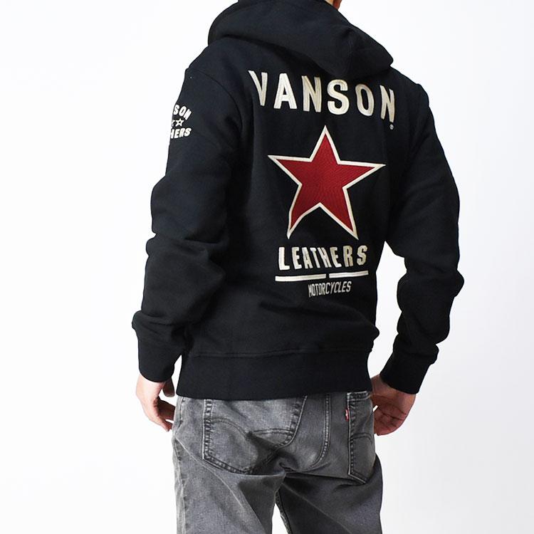VANSON バンソン フルジップパーカー ONE STAR ワンスター 刺繍 VANSON バンソン フルジップパーカー ONE STAR ワンスター 刺繍