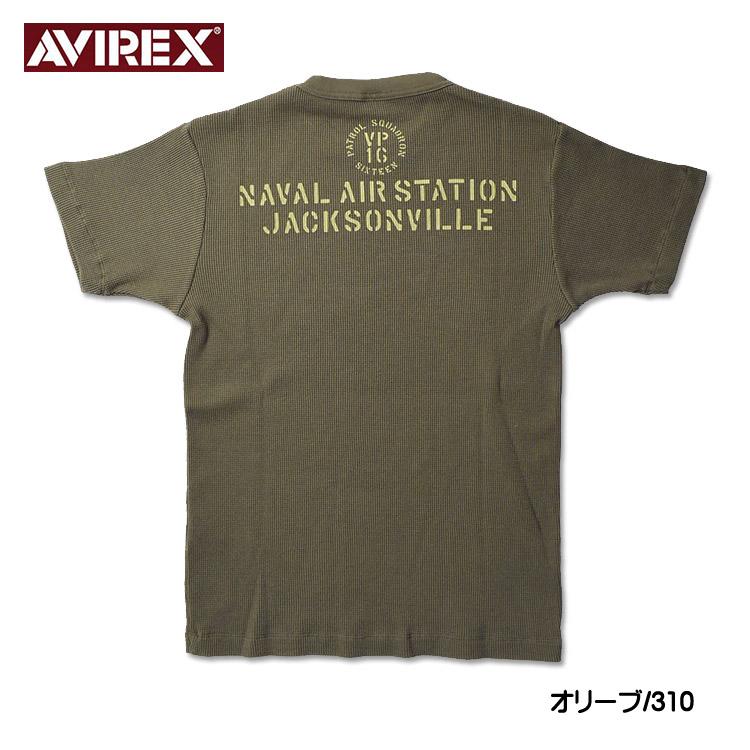 AVIREX アビレックス ワッフル 半袖Tシャツ JACKSONVILLE ミリタリー プリント Tシャツ メンズ 783-4134030｜sanshin｜10