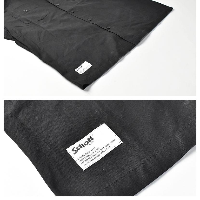 SCHOTT 半袖ワークシャツ 黒 楽天市場】Schott ショット 刺繍 半袖 ワークシャツ 開襟シャツ