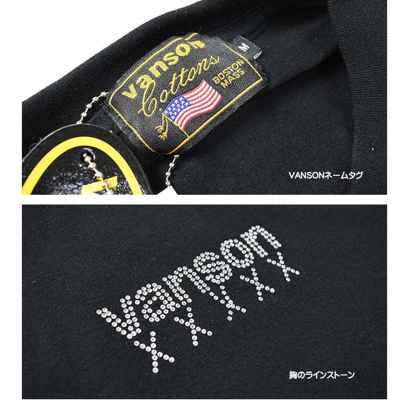VANSON（バンソン） 50周年記念モデル 半袖Tシャツ ラインストーン