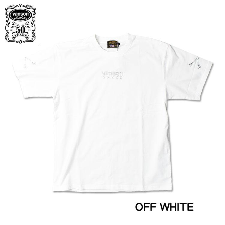 VANSON（バンソン） 50周年記念モデル 半袖Tシャツ ラインストーン