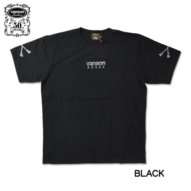 VANSON（バンソン） 50周年記念モデル 半袖Tシャツ ラインストーン