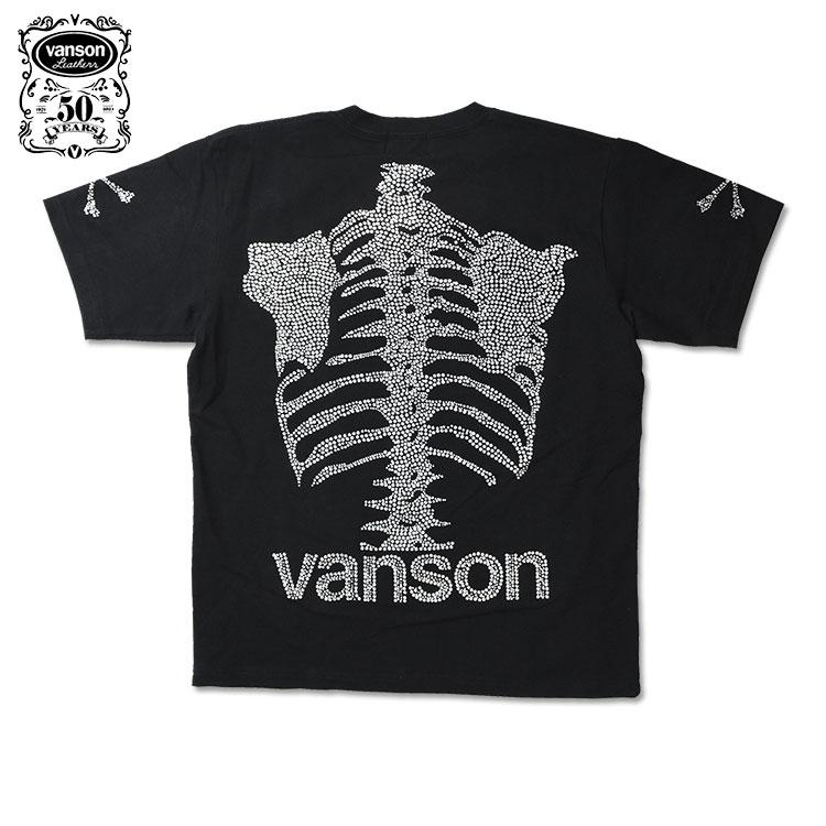 ■新品vansonバンソン 50周年記念モデルスペシャルSP半袖ZIPシャツ　M VANSON（バンソン） 50周年記念モデル 半袖Tシャツ ラインストーン