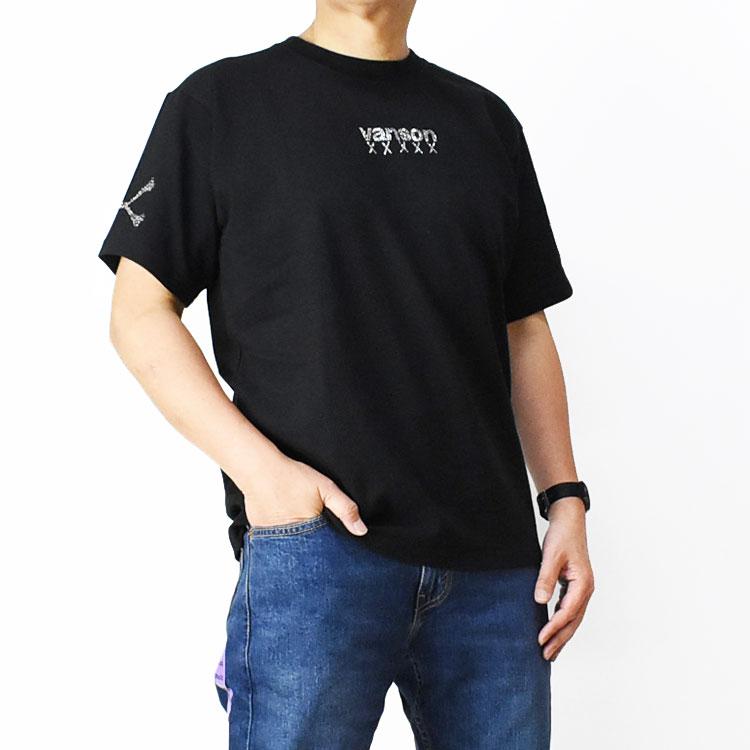 VANSON（バンソン） 50周年記念モデル 半袖Tシャツ ラインストーン