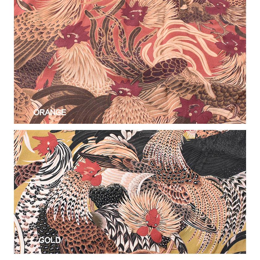 HOUSTON（ヒューストン） アロハシャツ 群鶏図 伊藤若冲 ALOHA SHIRTS