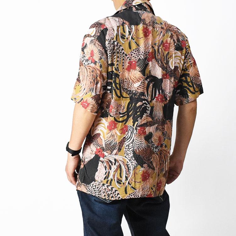 HOUSTON（ヒューストン） アロハシャツ 群鶏図 伊藤若冲 ALOHA SHIRTS
