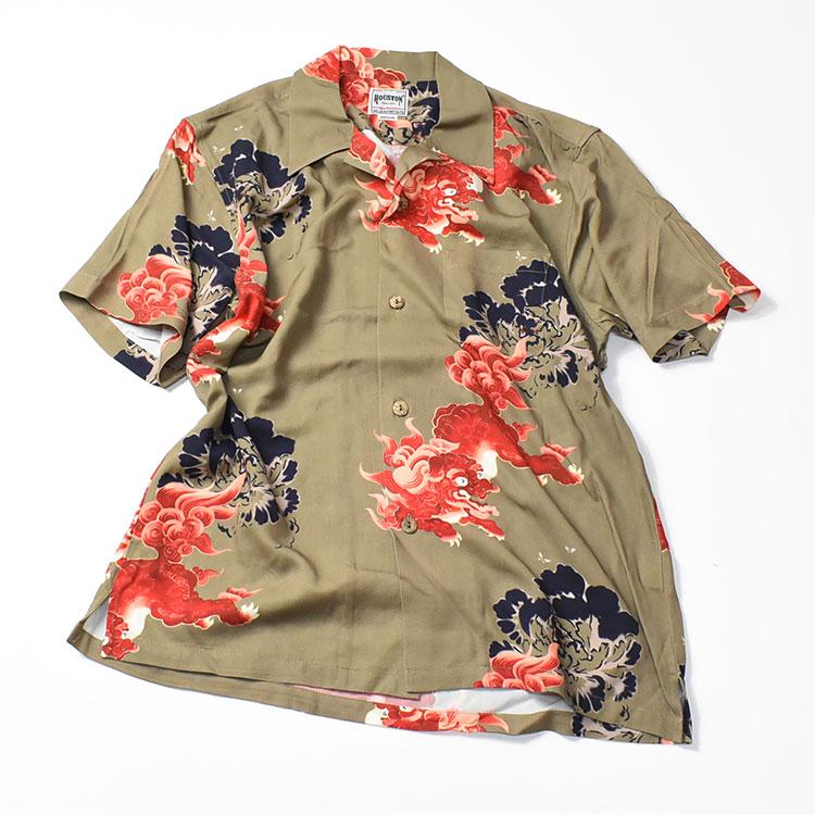 よ*。様 HOUSTON アロハシャツ 紅葉と鹿 HOUSTON アロハシャツ 紅葉と鹿