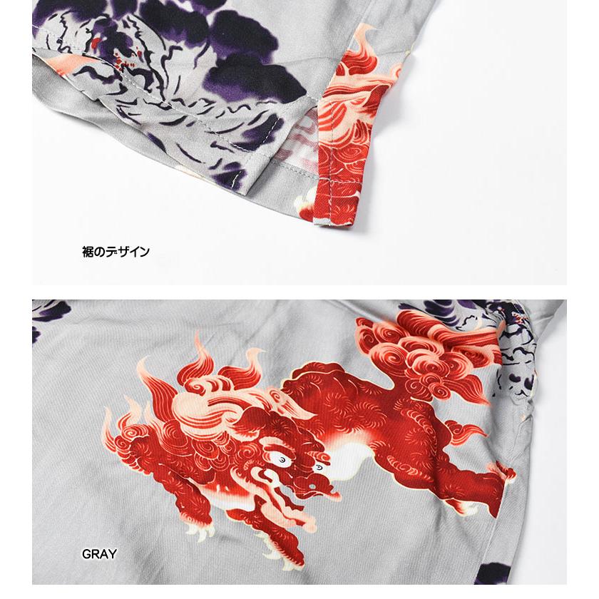 よ*。様 HOUSTON アロハシャツ 紅葉と鹿 HOUSTON アロハシャツ 紅葉と鹿