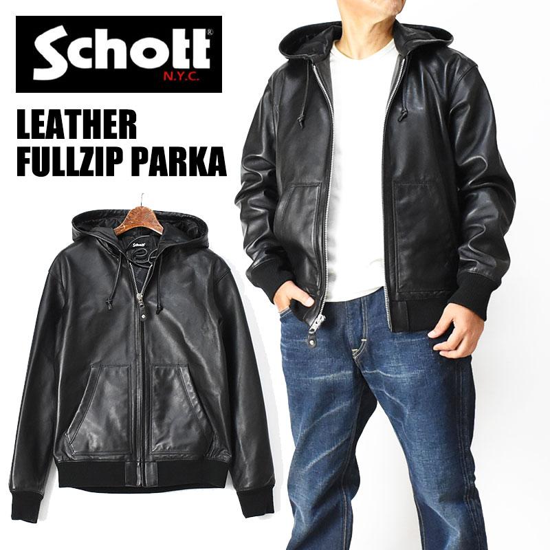 Schott N.Y.C ショット LEATHER FULL ZIP PARKA レザー Schott N.Y.C ショット LEATHER FULL ZIP PARKA レザー