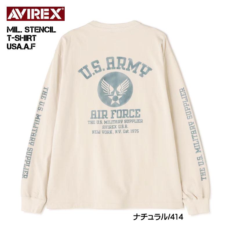 AVIREX アビレックス Tシャツ ステンシル 長袖Tシャツ USAAF AVIREX アビレックス Tシャツ ステンシル 長袖Tシャツ USAAF