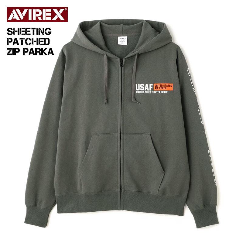 AVIREX アビレックス ジップ パーカー シーティング パッチド AVIREX アビレックス ジップ パーカー シーティング パッチド