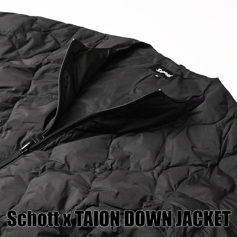 【極美品】Schott×TAION ショット ダイヤキルト Lサイズ ブラック Schott N.Y.C（ショット） Schott x TAION ダウンジャケット DOWN
