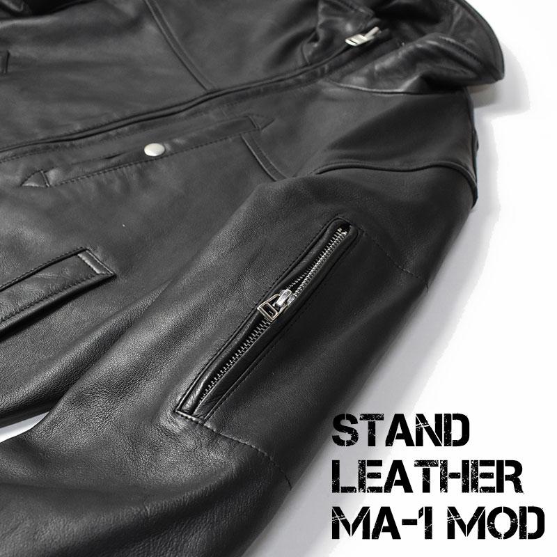 AVIREX アビレックス レザー ジャケット スタンド MA-1 MOD MA1 AVIREX アビレックス レザー ジャケット スタンド MA-1 MOD MA1