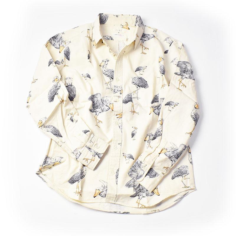 CIAO ciao チャオ 長袖シャツ ハシビロコウ COTTON PRINT SHIRTS