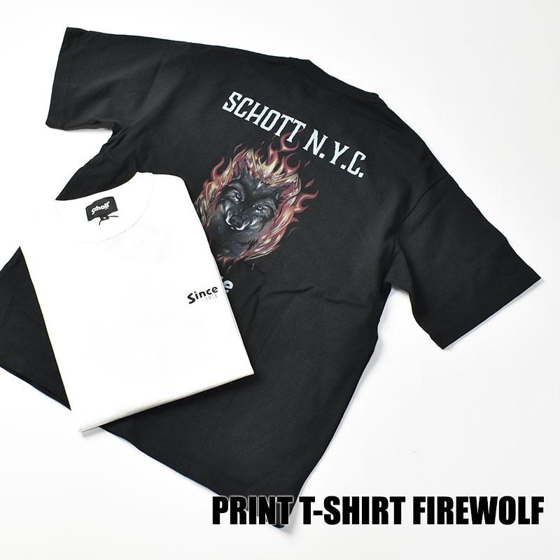 Schott N.Y.C（ショット） Schott 半袖 Tシャツ FIREWOLF メンズ ロゴ