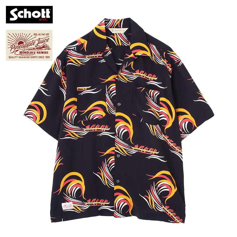Schott × Pineapple Juice アロハシャツ　 M　ブラック Schott N.Y.C（ショット） Schott Pineapple Juice パイナップル