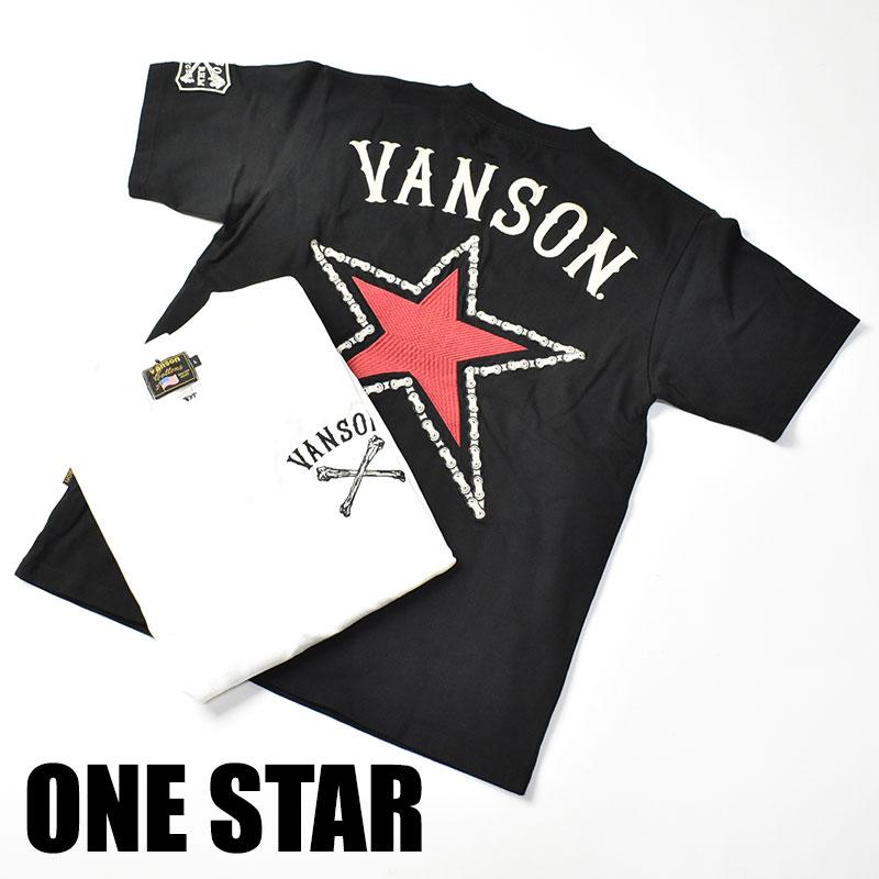 VANSON（バンソン） 半袖 Tシャツ ONE STAR ワンスター 刺繍 プリント 