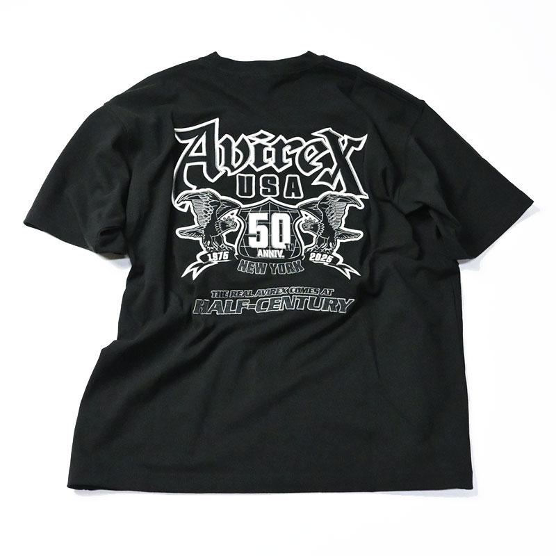 AVIREX アビレックス 50周年記念 Tシャツ 50th ロゴ刺繍 半袖T