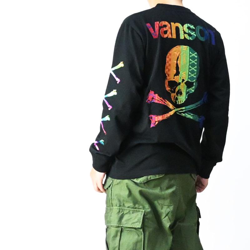 VANSON バンソン 長袖 Tシャツ CROSS BONE SKULL クロスボーン