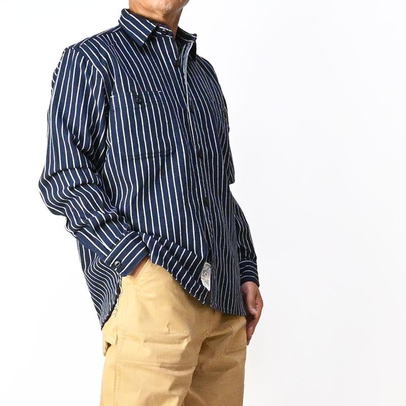 HOUSTON（ヒューストン） ストライプ ビエラシャツ STRIPE VIYELLA