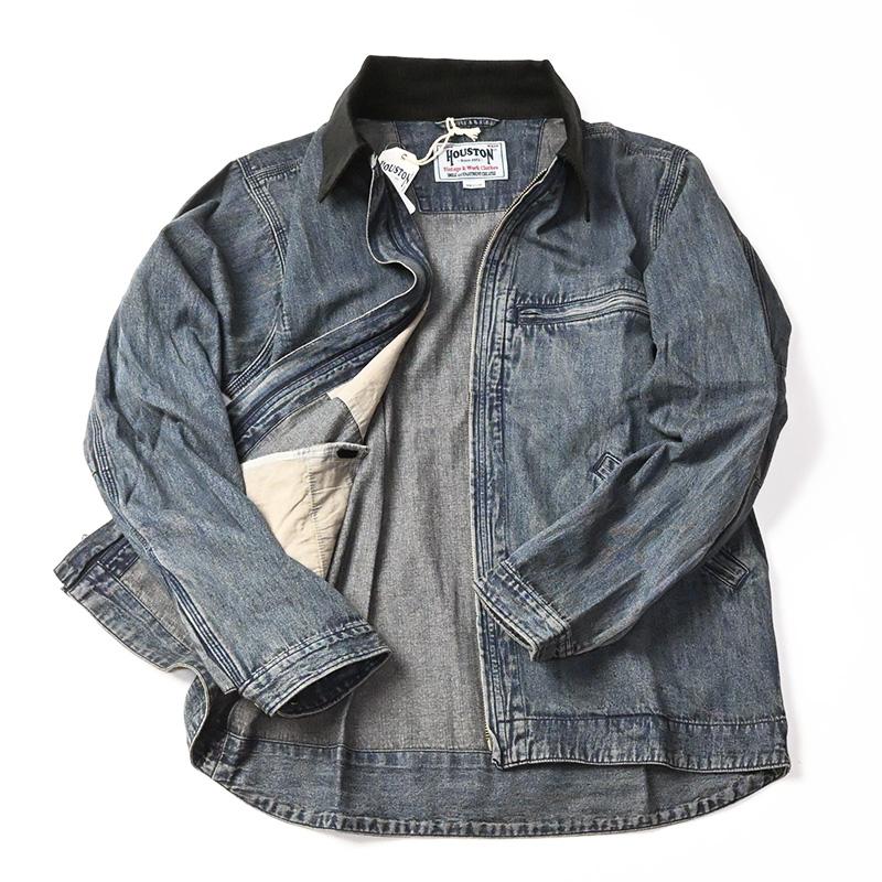 STONE  Denims ジップアップ ミリタリージャケット HOUSTON（ヒューストン） デニム ジップ ワークジャケット DENIM ZIP