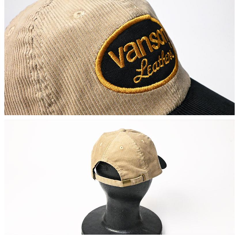 VANSON（バンソン） 刺繍 コーデュロイ キャップ OVAL LOGO オーバル