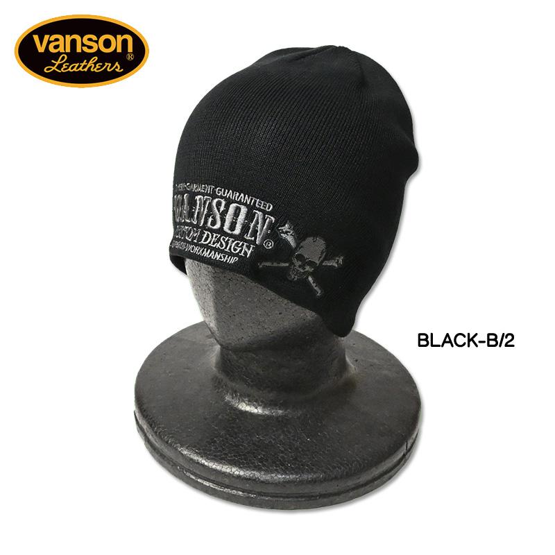 VANSON（バンソン） コットン ワッチキャップ クロスボーンスカル 帽子