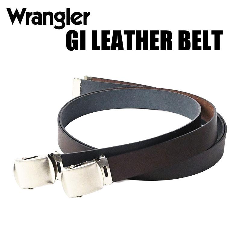 新品未使用RRL ブラックレザーガチャベルト イタリア製 ビンテージ加工 Wrangler（ラングラー） レザー GIベルト ミリタリー 革ベルト ガチャ